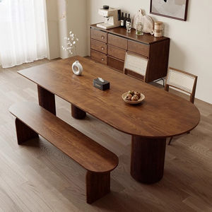 Table à manger en bois massif moderne et simple avec chaise pour restaurant à utiliser pour les petits appartements - Product Image 1