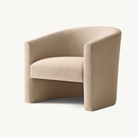 Fauteuil de salon contemporain à dossier incurvé en bois, design spécial ARRONDI, meubles d'appoint pour salon, canapé individuel de détente