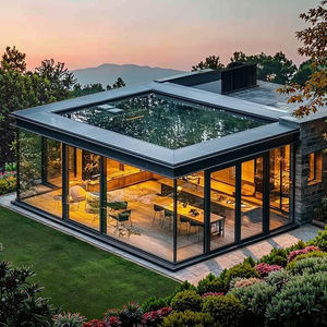 Profilé d'extrusion d'aluminium préfabriqué moderne en verre pour maison de jardin adossé à un solarium préfabriqué pour hôtels appartements à plat incliné - Product Image 3