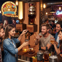 Distributeur de boissons mural en bois de luxe, créateur de cocktails, bar à domicile, meuble de rangement pour vin, bois massif
