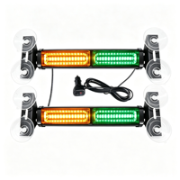Barre lumineuse d'avertissement LED 2-en-1 40W avec ventouse pour pare-brise avant et arrière, boîtier en aluminium, clignotant multicolore pour camion