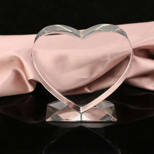 Trống đứng Tinh thể thủy tinh trái tim cho khắc quà tặng hình trái tim pha lê Cube cho in ảnh - Product Image 1