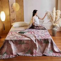 Parure de lit quatre pièces 100 % soie de mûrier, écologique, 500 fils, coutures soignées, douce, respectueuse de la peau, luxe léger, housse de couette, drap et taies d'oreiller