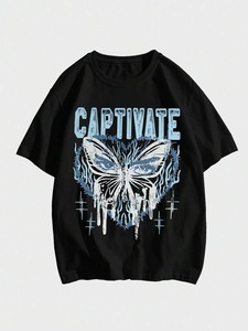 Men's <b>retro</b> washed T-shirt, creative pattern design, suitable for both men and women, loose-<b>fitting</b> summer clothing.F10 - Product Image 2