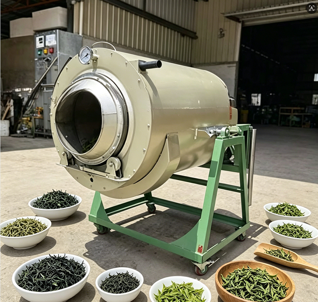 Electric Heating Tea Fixing Machine Stainless Steel Drum Tea Frying Dryer Electric Leaf Fixation Machine