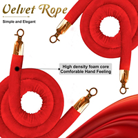 Barrière de contrôle de foule en velours rouge avec crochets dorés 1,5 m – Séparateur de file élégant pour fêtes, événements hôteliers et musées