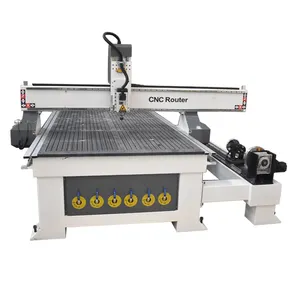 Ahşap köpük PVC yumuşak malzemeler 3D işleme tasarımı için uygun 1325 4 eksenli Cnc Router makine