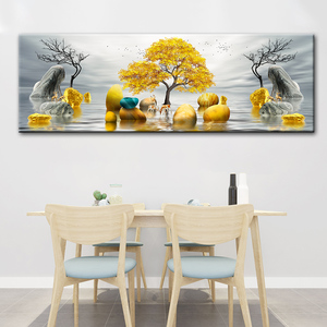 <span class=keywords><strong>Peinture</strong></span> numérique <span class=keywords><strong>sur</strong></span> <span class=keywords><strong>toile</strong></span> style impressionniste, motif <span class=keywords><strong>Arbre</strong></span> doré et paysage d'œufs, pour la décoration intérieure - Ventes quotidiennes - Product Image 3