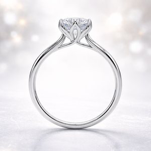 Anillo de compromiso solitario minimalista de plata de ley 925 con moissanita vietnamita para mujer, engaste de púas, chapado en rodio, para aniversario - Product Image 5