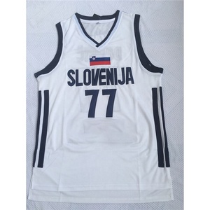 Hombres # Camiseta de Baloncesto Retro Barata de la Euroliga 77, Camiseta de Baloncesto de Eslovenia - Product Image 5
