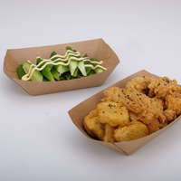 Barquette alimentaire compostable en papier kraft, jetable, à ouverture supérieure, pour hot-dogs, résistante à la graisse, pour plats à emporter, traiteur, fête, food truck
