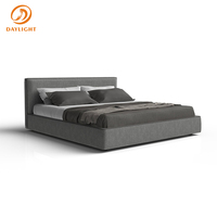 Ensemble de meubles de chambre à coucher de style européen en bois et laiton, lit italien de luxe, taille Queen ou King
