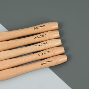 Ensemble <span class=keywords><strong>de</strong></span> crochets à crochet en <span class=keywords><strong>bois</strong></span> massif avec manche en alliage d'aluminium noir, 9 pièces, fabrication artisanale, dernier modèle - Product Image 3