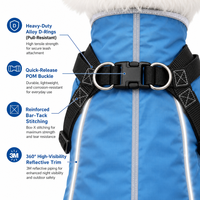 Veste imperméable pour chien avec harnais, manteau chaud doublé de polaire, gilet réfléchissant coupe-vent pour l'hiver, pour chiens de petite, moyenne et grande taille