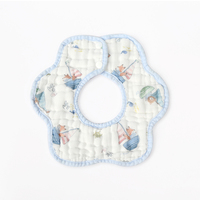 Bavoir en forme de fleur absorbant 8 couches avec des bavoirs imprimés numériquement Nouveau-né 360 degrés Bavoirs en mousseline personnalisés pour bébé nourrisson