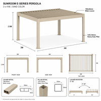 Kit de pergola motorisée modulaire en aluminium à assemblage rapide, imperméable, bioclimatique, écologique, pour jardin extérieur