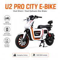 Vélo de ville électrique haut de gamme U2, moteur sans balais 60V 1200W-1500W, frein hydraulique, pour adultes, usage urbain
