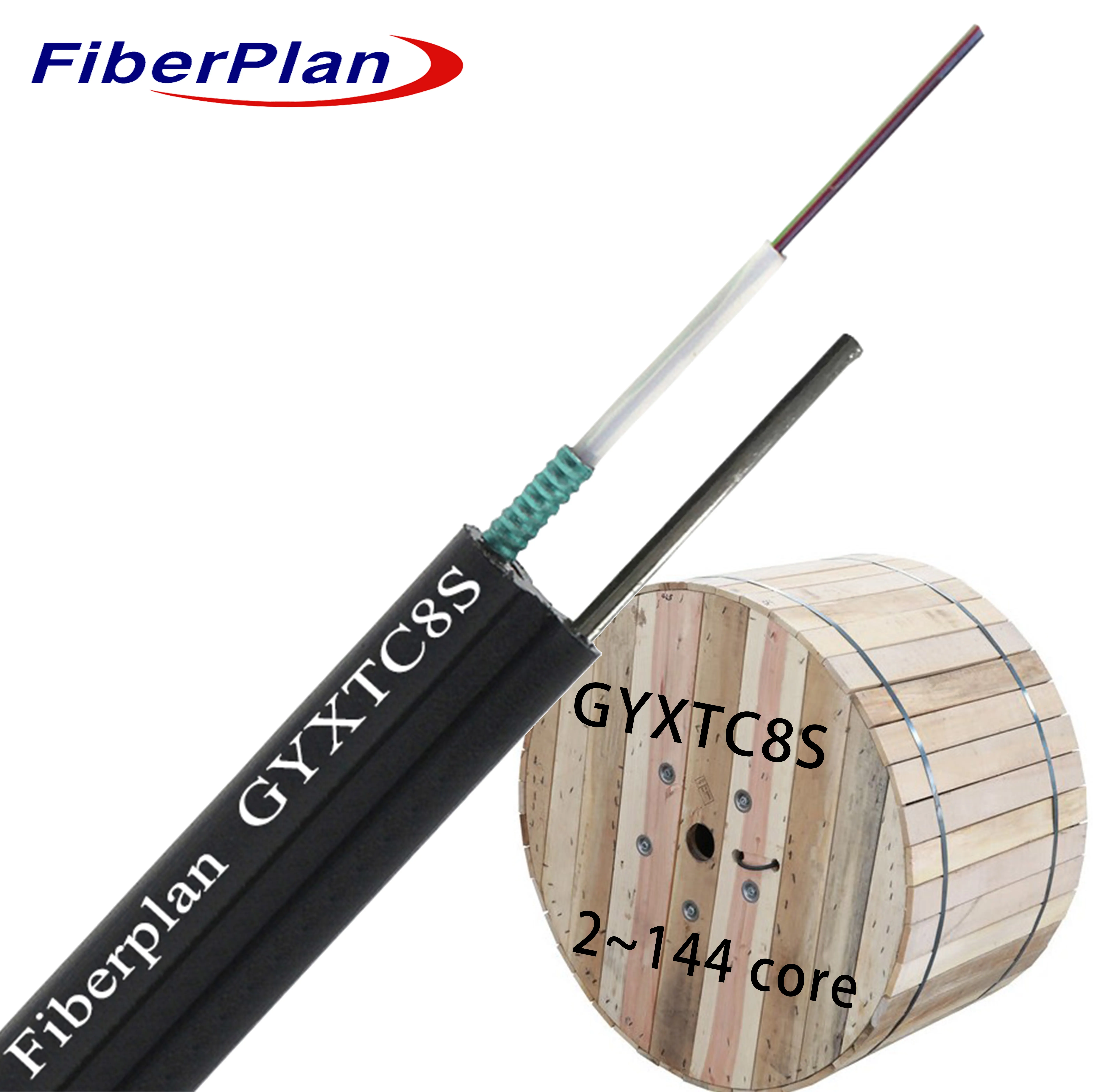 Волоконно-оптический кабель Fiberplan GYXTC8Y/A/S, заводская цена, 4 6 8 12 24 48 ядер, 7 gyxtc8y с пряжей из электронного стекла GYXTC8A