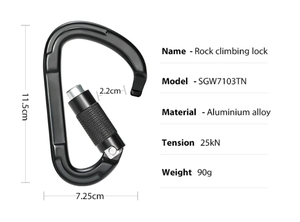 Boucle d'escalade Sécurité Escalade Mousqueton En Aluminium Mousqueton Clip Certification CE 25kn 7075 Aviation Aluminium 90g - Product Image 5