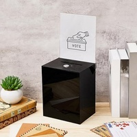 Boîte à suggestions en acrylique, grande boîte à dons avec serrure et porte-panneau pour vote, collecte de cartes de charité, affichage de billets et commentaires