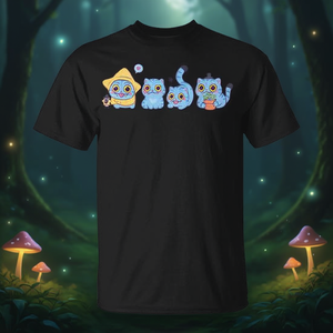 Camiseta Demon Hunters Blue Tiger And Bird para adultos, unisex, de algodón negro, cuello redondo, manga corta, impresión digital - Product Image 2