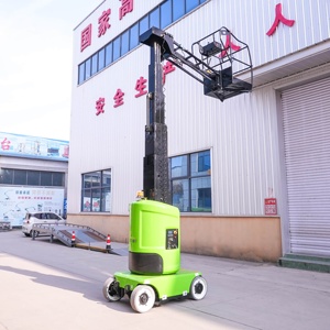 9,2-метровый малогабаритный электрический вертикальный самоподъемный телескопический подъемник с гидравлической мачтой и стрелой - Product Image 1