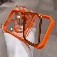 Étui de téléphone transparent avec support magnétique pour appareil photo et chargement sans fil pour iPhone Air 17promax 16 15plus 14 13 12 11, protection d'objectif transparente