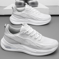 Chaussures de course respirantes en maille volante à lacets pour hommes, grandes tailles 39-45, amortissantes, polyvalentes, mode décontractée, pour le voyage