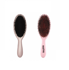 Brosse à rouler en céramique avec manche en J, manche en caoutchouc antidérapant, poils de sanglier doux pour démêler les cheveux bouclés et raides - Product Image 1