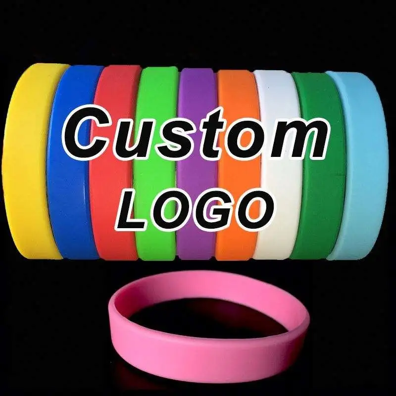 Most Popular Custom Engraved Text Logo Rubber Bracelet Glowing Silicone Wristbands Custom Party Running Rubber Wrist Band