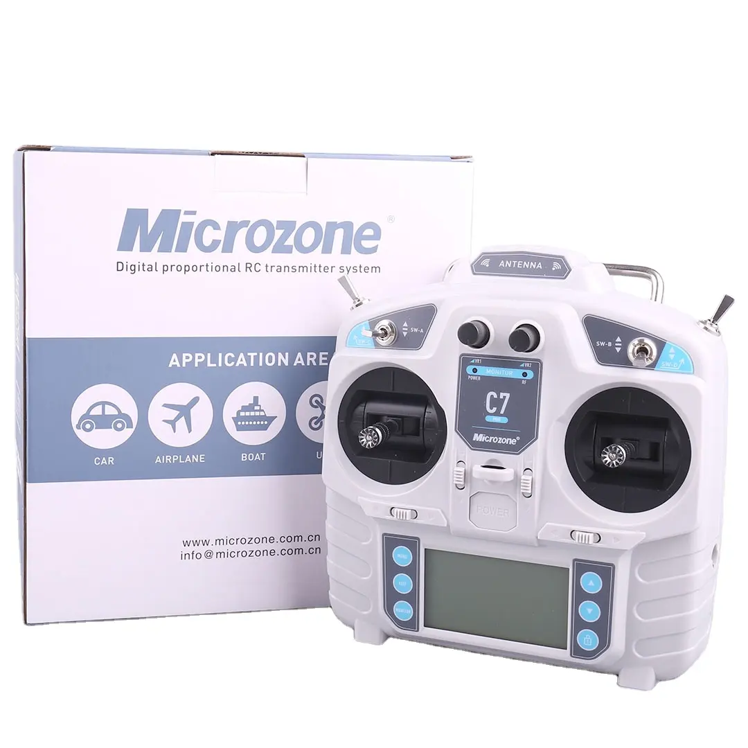 MicroZone MC7 MINI 2.4G Controller Transmitter With E6R-E Receiver Radio System for RC Airplane Drone multirotor Helicop