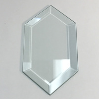 Biseauté réfléchissants dorés en verre biseautés, pour porte de fenêtre, meubles, 1 pièce