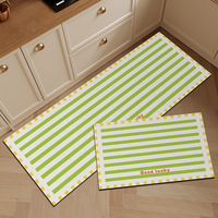 Tapis de cuisine moderne et minimaliste style Dopamine, rayé, en boue de diatomée absorbante, antidérapant, séchage rapide, carré, deux pièces