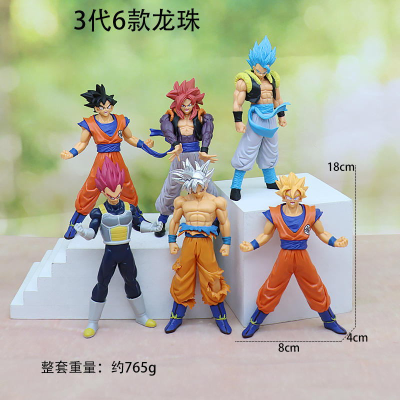 Venda 6pcs 6-8cm dragon ball z trunks do anime figura de um super