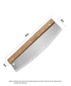 Accessori <span class=keywords><strong>per</strong></span> BBQ, Tagliapizza con Manico in Legno e Copertura Protettiva, Perfetto <span class=keywords><strong>per</strong></span> <span class=keywords><strong>Pizza</strong></span>, <span class=keywords><strong>Pasta</strong></span> Fatta in Casa, Dolci e Verdure - Product Image 1