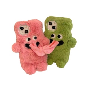 Vendita calda fantasiosa con linguetta di peluche <span class=keywords><strong>per</strong></span> coppie graziosa custodia <span class=keywords><strong>per</strong></span> telefono antiurto <span class=keywords><strong>per</strong></span> iPhone 15 14 13 12 Pro Max - Product Image 1