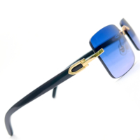 Lunettes Diamant Véritables en Corne de Buffle de Taureau, Sans Monture, Blanches, Vintage, Naturelles, de Marque de Luxe