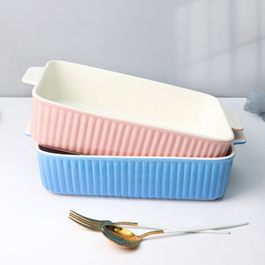 ชุดถาดอบอุปกรณ์ทำขนมในครัวแบบสั่งทำ,ถาดอบทรงสี่เหลี่ยมผืนผ้าจานอบขนมเซรามิกสำหรับเตาอบขนมปัง - Product Image 4