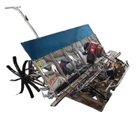 Spacement réglable 6 rangées planteuse de riz haute efficacité agricole manivelle manuelle machine de plantation de riz moteur noyau d'engrenage