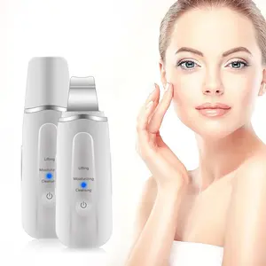 Ultrasonic Ion Skin Scrubber Rechargeable Micro Derma Brasion Deep Cleaning High Frequency Vibration Face Peeling Massager Spa