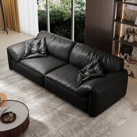 Meilleures ventes : Canapé en cuir de vachette de style italien avec design oreilles d'éléphant, recommandé par les designers, vente directe d'usine de Foshan