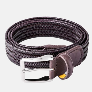 Cinturón trenzado para <span class=keywords><strong>hombre</strong></span>, <span class=keywords><strong>correa</strong></span> de cuero elástico para vaqueros con hebilla de una sola punta - Product Image 2