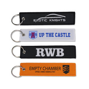 Porte-clés promotionnel en tissu tissé, double face, coloré, avec design d'avion, logo de marque et lettres, idéal pour les cadeaux d'entreprise - Product Image 2