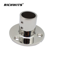 Base de rail ronde à 90 degrés en acier inoxydable 316, 22 mm 25 mm, accessoires de main courante marine, base de rail de yacht, tube de main courante