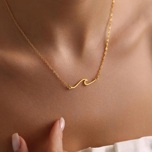 Collier minimaliste vintage en acier inoxydable plaqué or 18 carats, bijoux de mode, cadeau pour demoiselle d'honneur, pour fille - Product Image 2