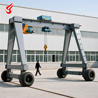 Pont roulant mobile à double poutre avec pneus en caoutchouc, palan électrique robuste 25t avec moteur et boîte de vitesses pour chantier de construction