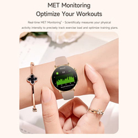 Montre connectée ronde G34 pour femmes, surveillance de la santé, avec certifications CE, FCC, RoHS, étanche IP68, appels Bluetooth, montre connectée sportive pour femmes