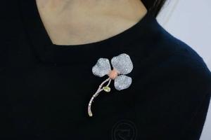 Nouvelle Broche Feuille de Corail en Argent Sterling pour Femme, Micro-Incrustation de Zircon Cubique, Idéale pour Mariages, Fêtes, Fiançailles, Cadeau - Product Image 4