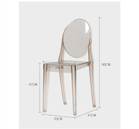 Nordique PC cristal fantôme maquillage chaise lumière luxe Transparent mariage Banquet hôtel acrylique cristal salle à manger chaise