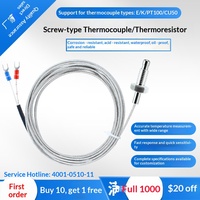 Sonde de température à vis à ressort de compression de haute précision, neuve, avec thermocouple de type K et résistance thermique PT100